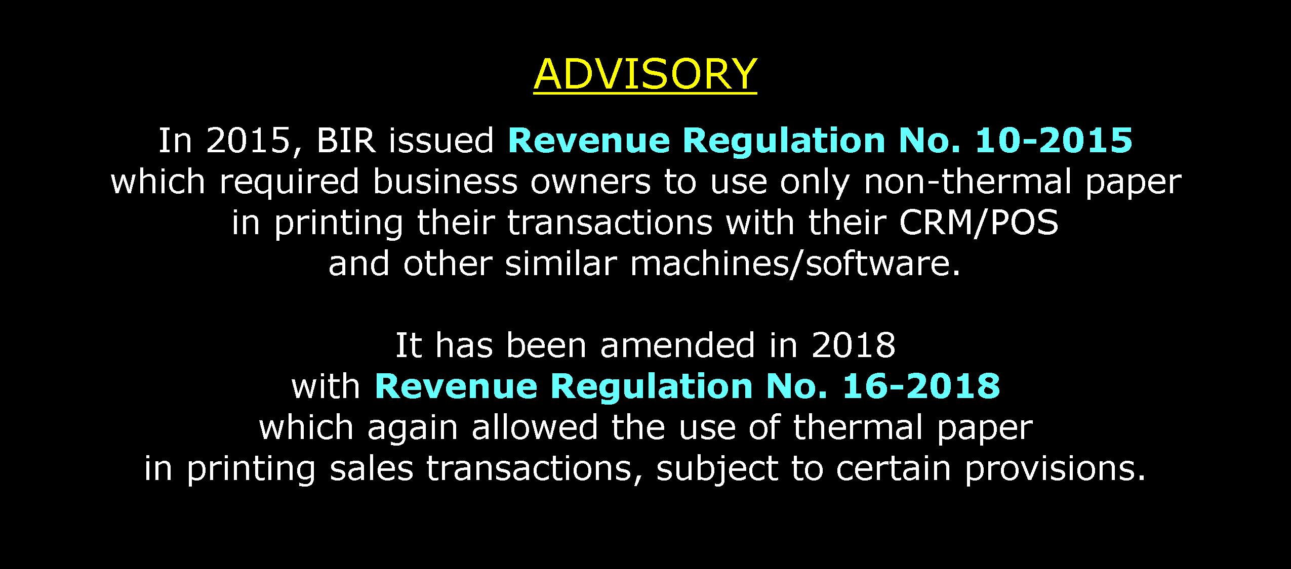 Only Non-Thermal Printer Allowed