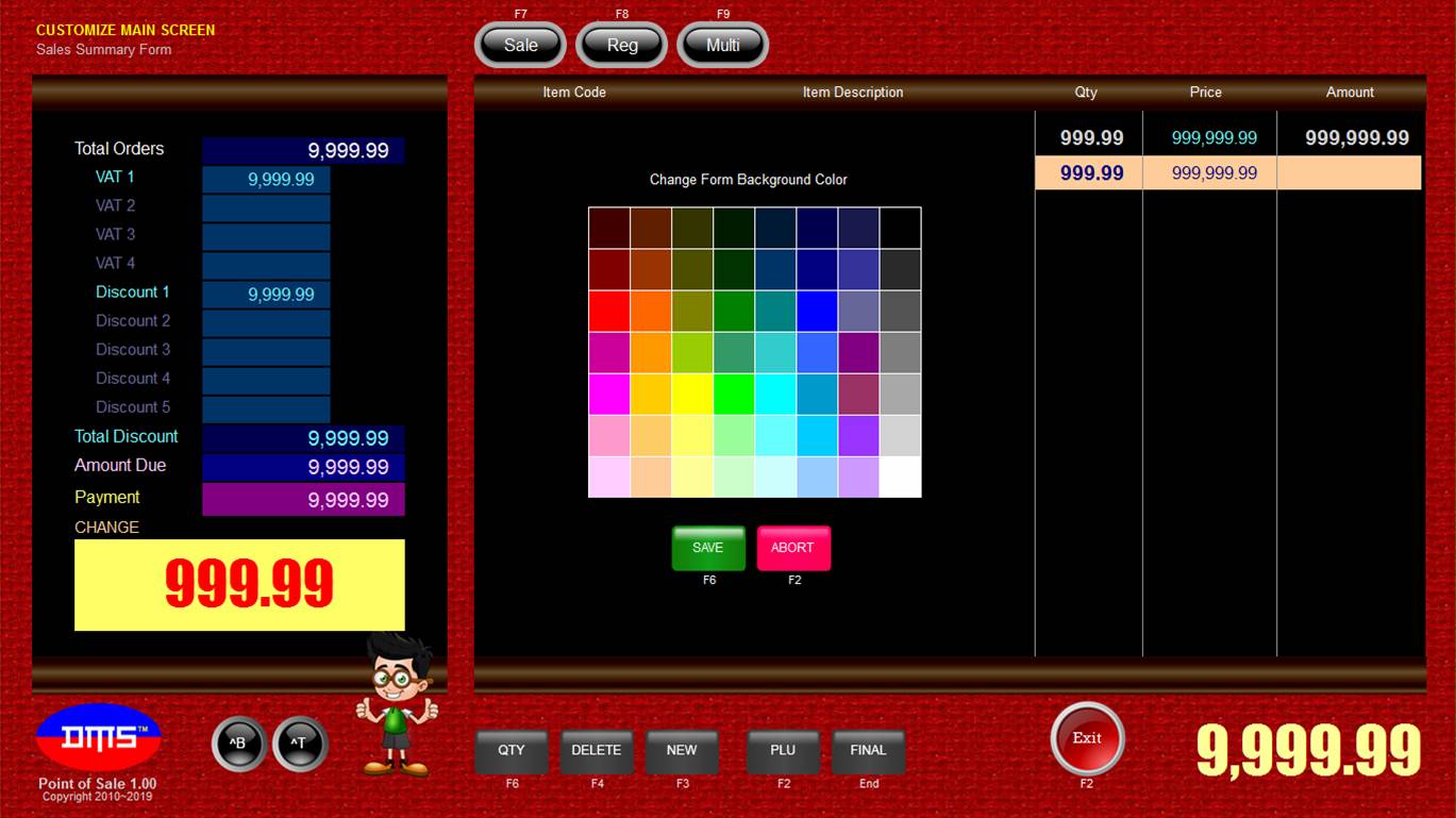 Customizing the Main Screen